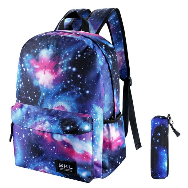 Galaxy Backpack School Backpack for Kids Boys Girls Student Stylish Unisex Canvas Laptop Backpack with Pencil Bag 